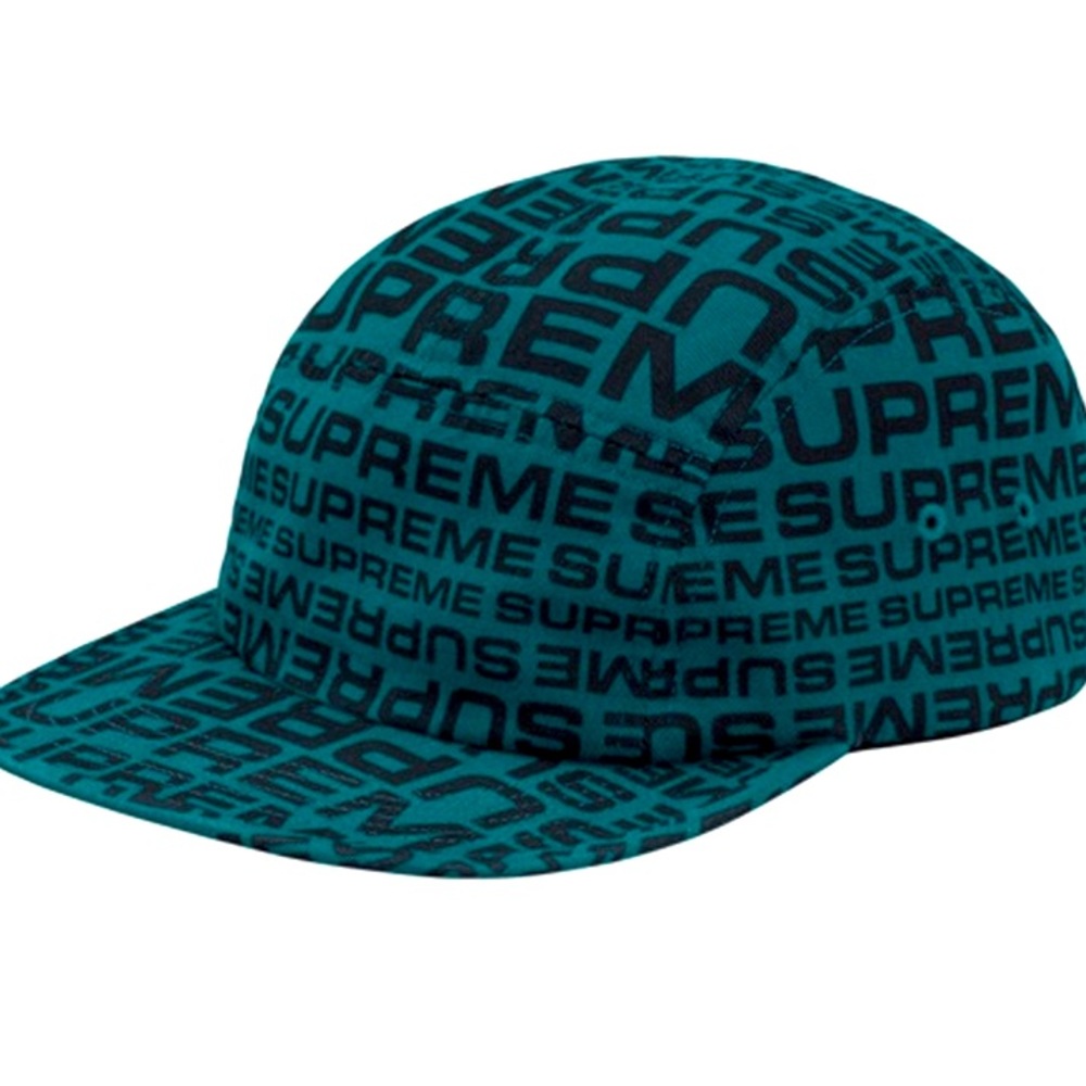 SUPREME Repeater Teal Camp Hat